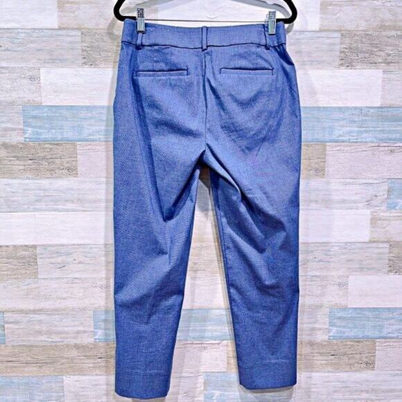 LOFT The Curvy Riviera Pant Blue Mid Rise Ankle Crop Office Work Career Womens 2 - Picture 2 of 5